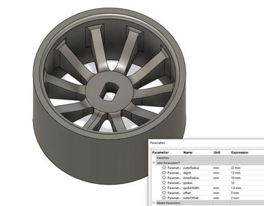 1/28 Parametric Rim for WLToys K989 (uses Mini 4wd tires)