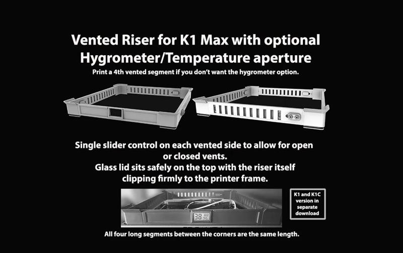 K1 Max Vented Riser (with closable vents and Hygrometer option)   