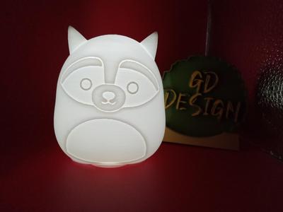 Raccoon SQUISHMALLOWS ORNAMENT AND ONE TABLETOP TEALIGHT