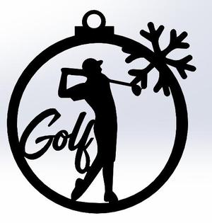 golf ornament with snow flake