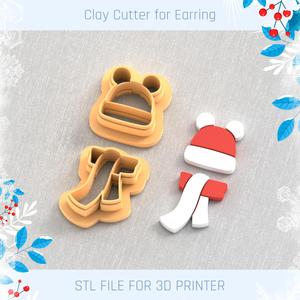 Hat and Scarf Christmas Polymer Clay Cutter