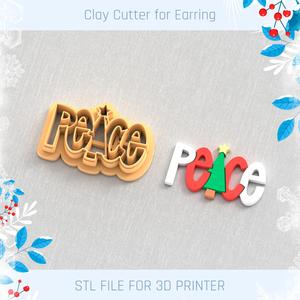 Peace Text CHRISTMAS POLYMER CLAY CUTTER