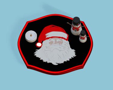 Santa Claus Holiday Tray with Snowman Accents