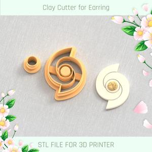 Shell Earring with Precious Stones POLYMER CLAY CUTTER