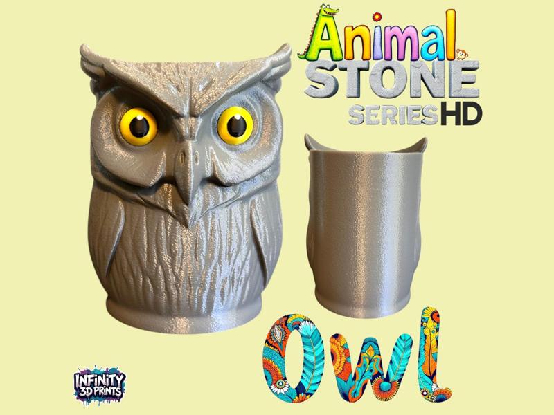 OWL - THE ANIMAL STONE POT/CANADY DISH SERIES HD