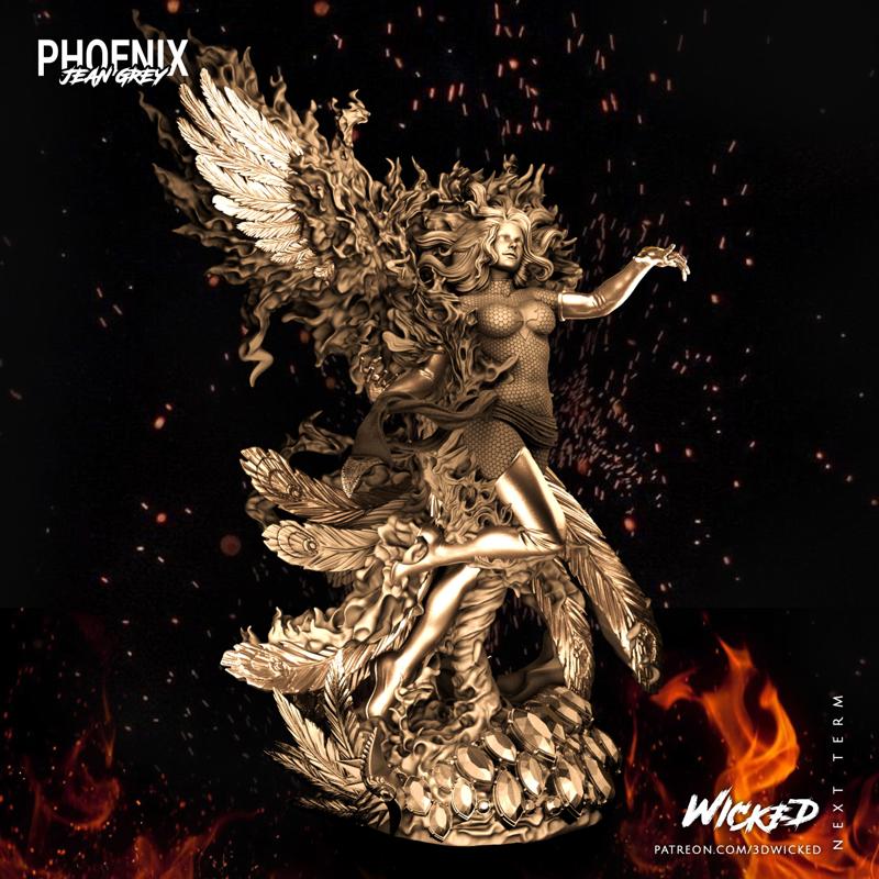 Wicked Marvel Phoenix Sculpture: Tested and ready for 3d printing