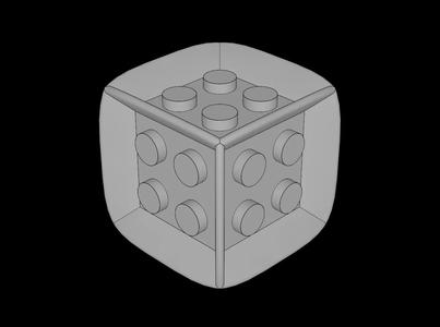 Lego Compatible (64776.dat) Die  6 Sided  2 x  2 x  2   