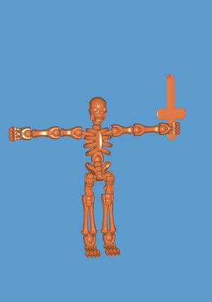 articulated skeleton whit sword