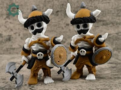 Articulated Bone Viking by Cobotech,  Skeleton Viking, Cute Skelly Viking, Skeleton Toys, Desk Decor, Unique Gifts