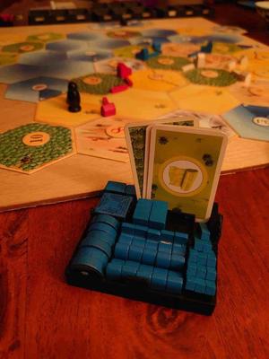 Minimalist stackable organizer for the original Catan wood pieces