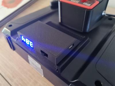 FlySky FS-i6 battery cover mod for volt meter, switch, charger and step up