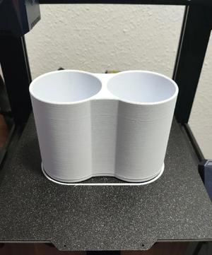 Double Pencil Cup with Bottom Cleaning Surface   