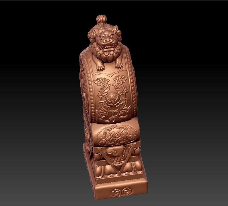 Chinese guardian lion on stone drum