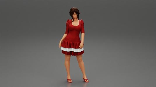 Beautiful lady in elegant robe 3D Print Model