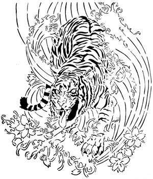 Tiger stencil 5