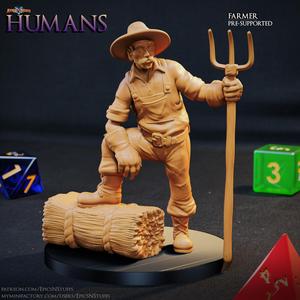 Human Farmer Miniature - Pre-Supported