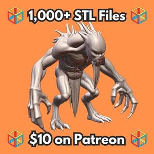 28mm Sci-Fi Gruesome Horror Agile Predator MineeForm FDM 3D Print STL File   