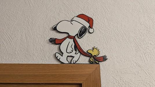 Türrahmenbild mit Snoopy und Woodstock   