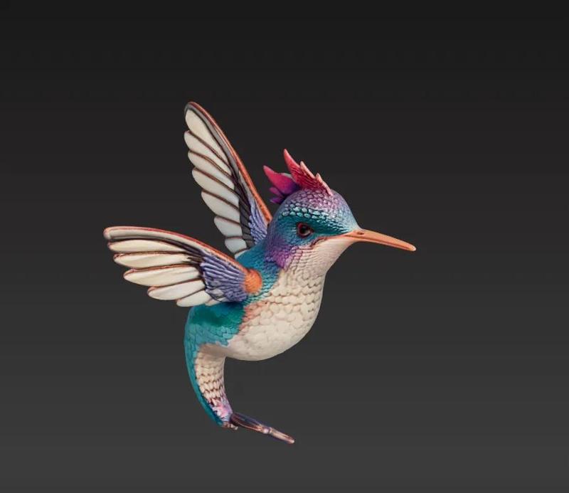 Hummingbird dolphin realistic 3D - by h4ckd4d   