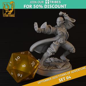 Elf Female Monk - RPG Hero Character D&D 5e - Titans of Adventure Set 04