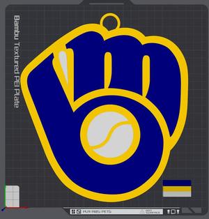 Milwaukee Brewers Retro Oversized Necklace Logo   