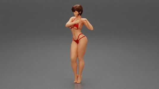 Sexy Woman Body In Summer Fashion Bikini with short hair