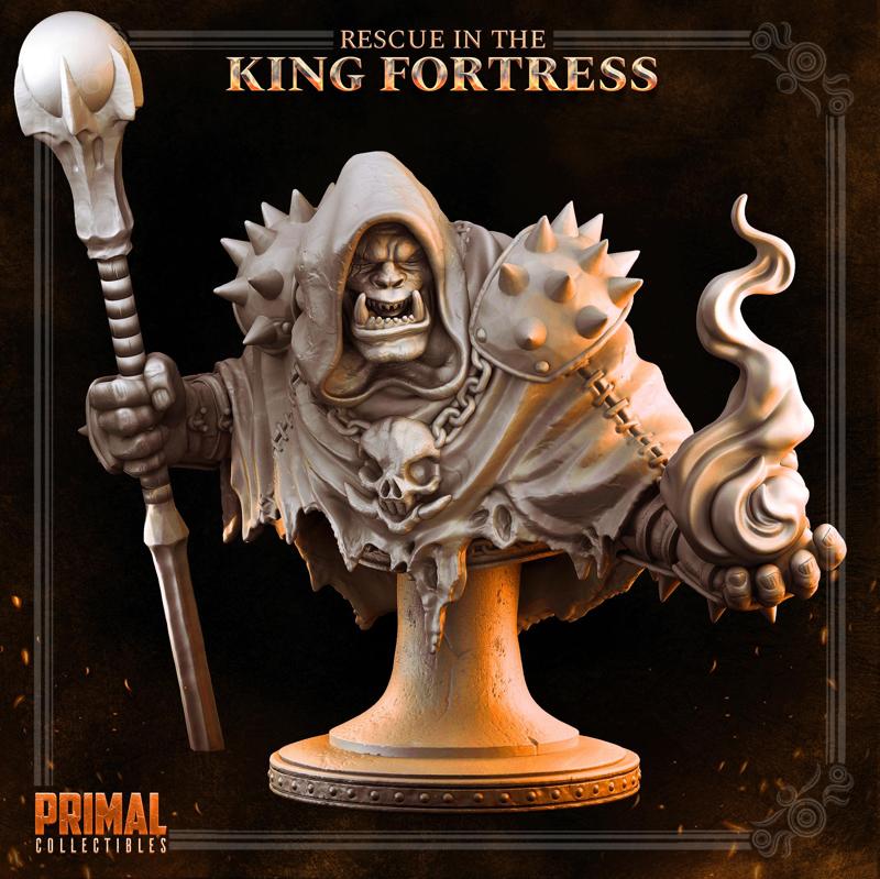 Orc spellcaster - BORGAKH THROGSON - Bust-  April 2023 - RESCUE IN THE KING FORTRESS -  MASTERS OF DUNGEONS QUEST