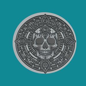 Skeleton Skull Horror Medallion