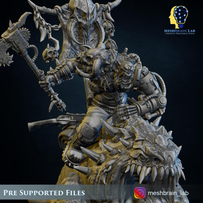 Ork Beast Hunter Warboss on colossal Mount