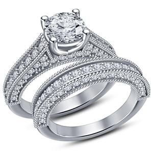 Fashion Jewelry 3D CAD Model Bridal Ring Set