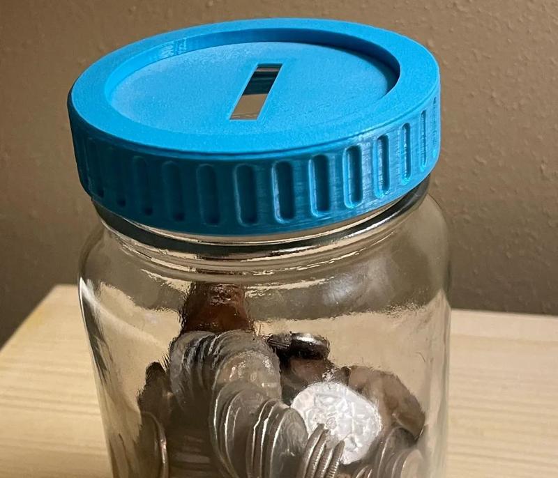 Mason Jar Lid Bank (Regular Mouth)   