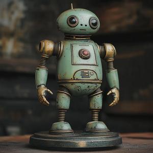 Retro Robot Figurine 3D Model