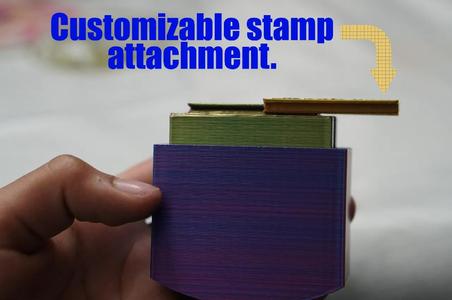push stamp with springs and a customizable stamp part   