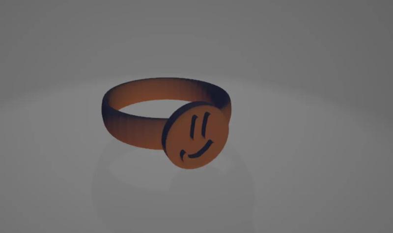 Ring with a smiley face   