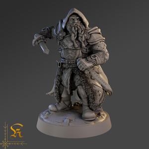 Dwarven Rogue masked & unmasked (28mm & 32mm & 75mm)