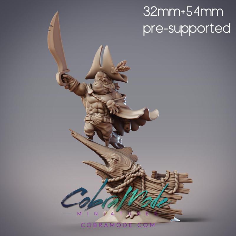 Fishfolk Swashbuckler - Captain Dagon, Sommos Jow Pirate (Pre-supported)