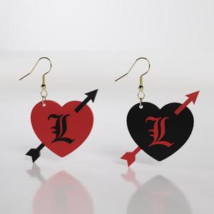 Heart with arrow earrings
