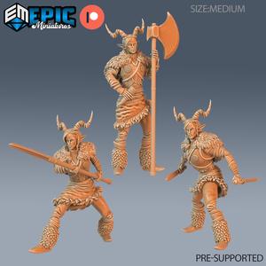 Tiefling Viking Female Set / Ruthless Nordic Warrior / Evil Norse Raider / Wildling / Devil Barbarian