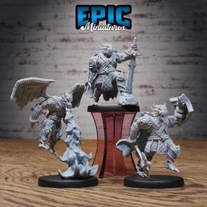 Dragonborn Warrior Set ‧ DnD Miniature ‧ Tabletop Miniatures ‧ Gaming Monster ‧ 3D Model ‧ RPG ‧ DnDminis ‧ STL FILE