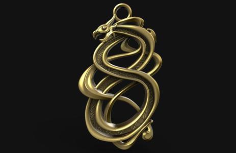 Viking dragon pendant