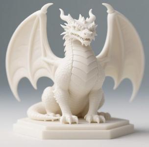 070 Menacing Fairytale Dragon in Ivory, character, monster, fantasy, art, sculpture, model, animal, 3d model, statue, creature, magic, 3d print, collectible, cat, wood, dragon, sword, base, warrior, wild, dog