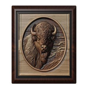 Bison animal wall art relief wall decor
