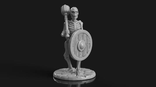 Living Bones with Mace and Shield