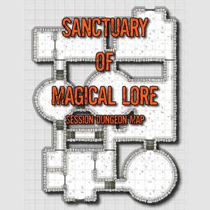 Sanctuary of Magical Lore 16  x 21  - Session Dungeon Map