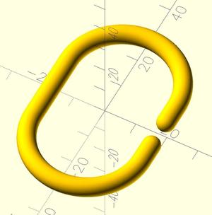 Stadium Shaped Shower Curtain Hook   