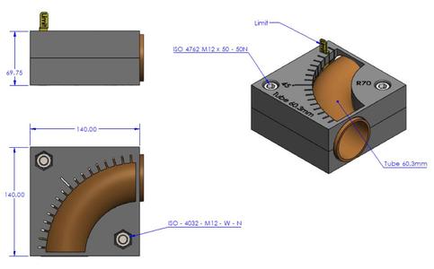 Multi Degree Pipe elbow Cutting Block 60.3mm