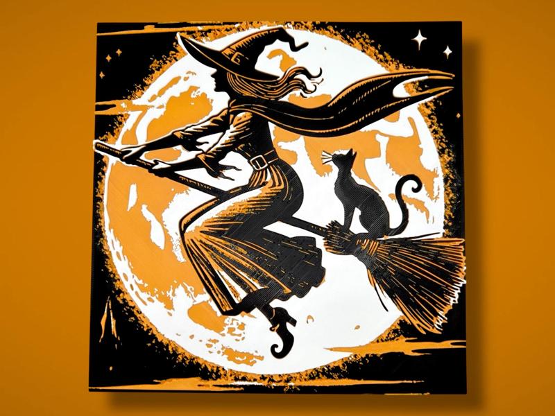 Midnight Ride - Witch Halloween Hueforge