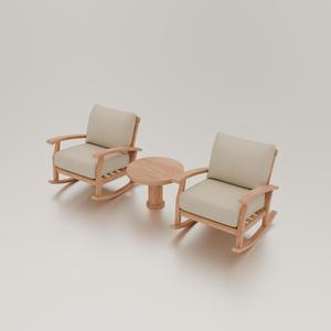 /12 Scale Miniature Rocking Chair Set