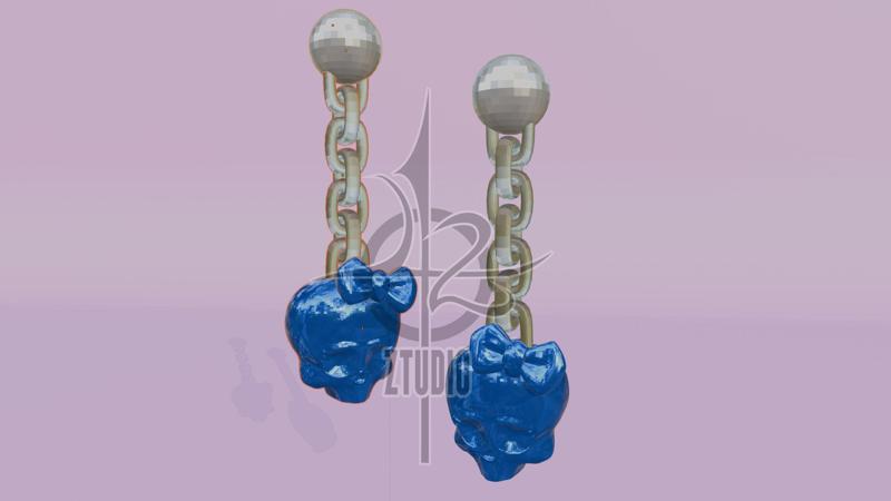 Frankie Deluxe Earrings Royal Size