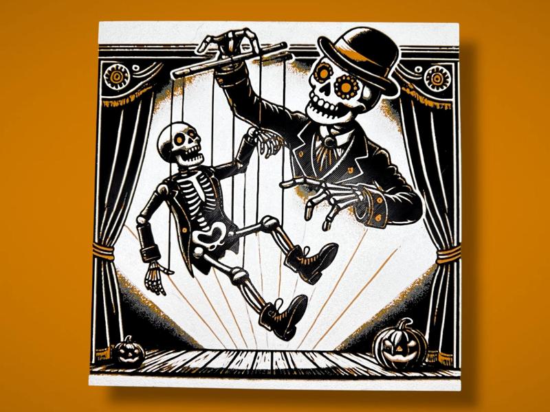Skeleton Marionette - Halloween Hueforge